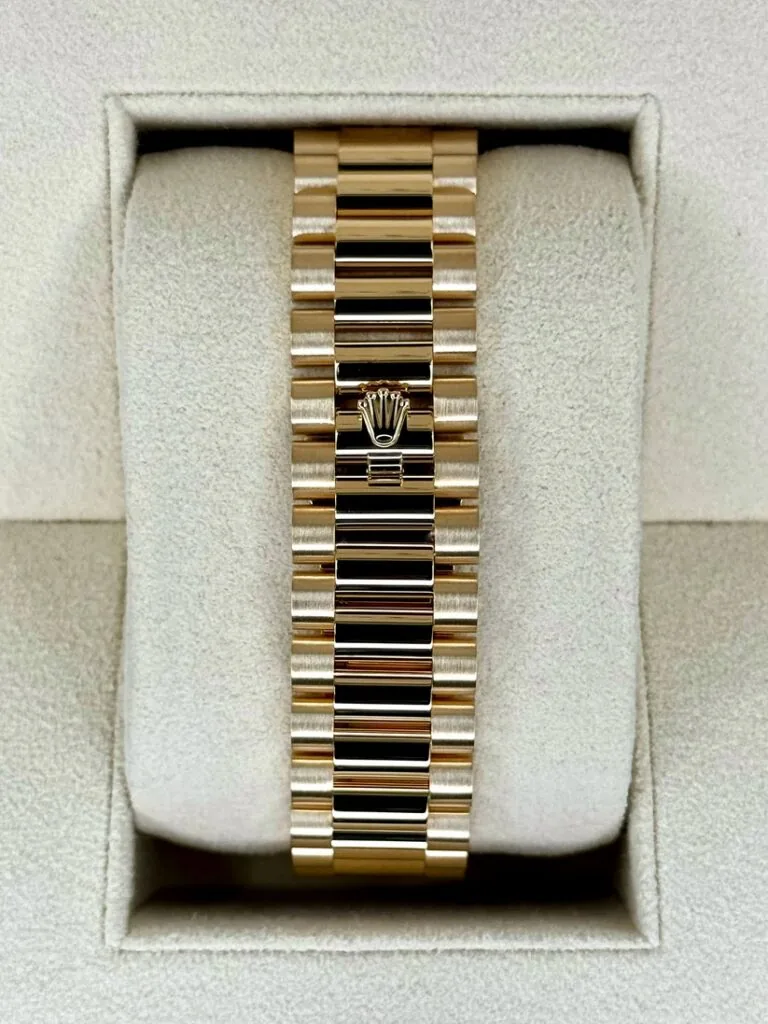 RLX Day-Date "President" 40mm Yellow Gold Champagne Diamond Baguette Dial - 228238