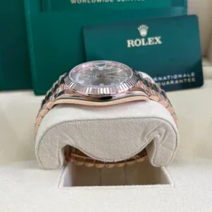 RLX Day-Date "President" 40mm Everose Gold Sundust Diamond Baguette Dial - 228235