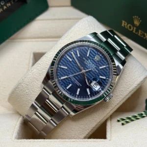RLX Datejust 36mm 126234 Blue Fluted Motif Dial Jubilee Bracelet