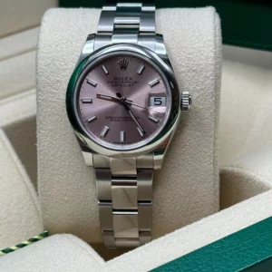 RLX Datejust m278240-0007/0008 31mm Pink Index Domed Bezel Oyster Oystersteel