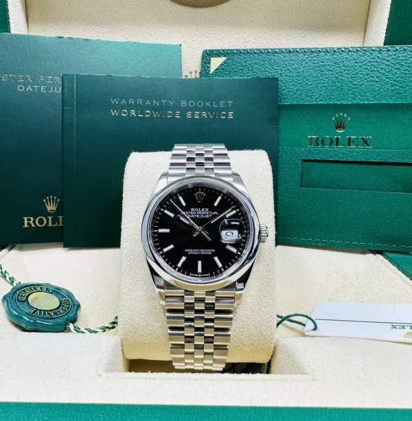 RLX Datejust 36mm 126200 Stainless Steel Black Dial Jubilee Watch