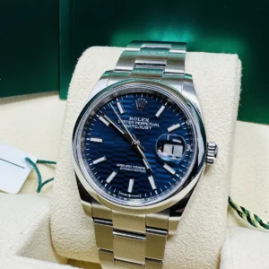 RLX Datejust 36mm 126200 Oyster Perpetual Blue Fluted Motif Dial Jubilee Stainless Steel