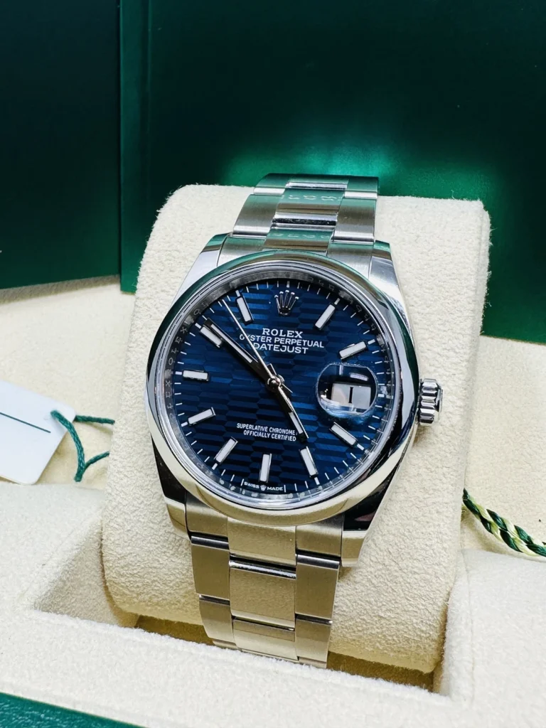 RLX Datejust 36mm 126200 Oyster Perpetual Blue Fluted Motif Dial Jubilee Stainless Steel