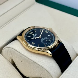 Rolex 1908 Yellow Gold Black Dial Black Alligator Strap - 52508-0002