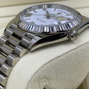 RLX Day-Date "President" 40mm White Gold White Roman Dial - 228239