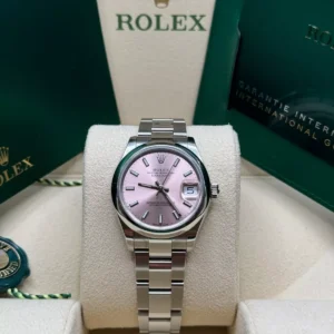 RLX Datejust m278240-0007/0008 31mm Pink Index Domed Bezel Oyster Oystersteel
