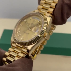 RLX Day-Date "President" 40mm Yellow Gold Champagne Roman Numeral Dial - 228238