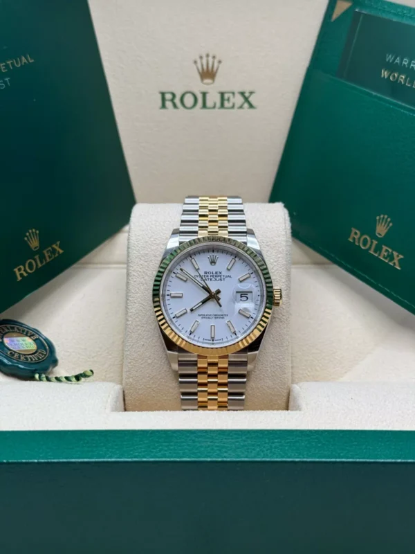 RLX Datejust 36mm 126233 White Index Dial Two-Tone Jubilee Bracelet Watch