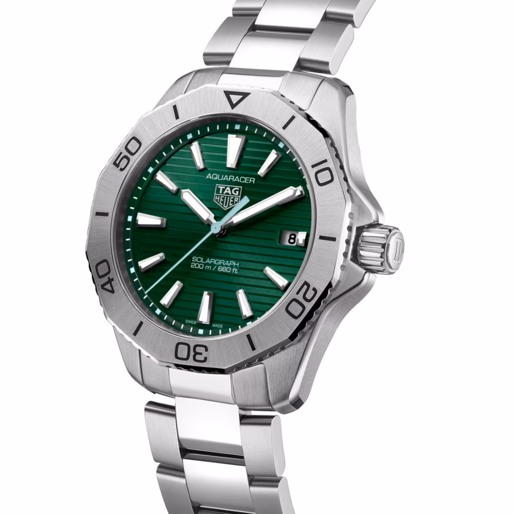 TAG Heuer Aquaracer Professional 200 Solargraph 40mm Mens Watch Green WBP1115.BA0000