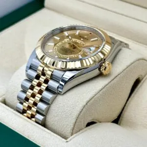 RLX Sky-Dweller 42mm 336933-0001/0002 Two-Tone Yellow Gold Champagne Dial Oyster