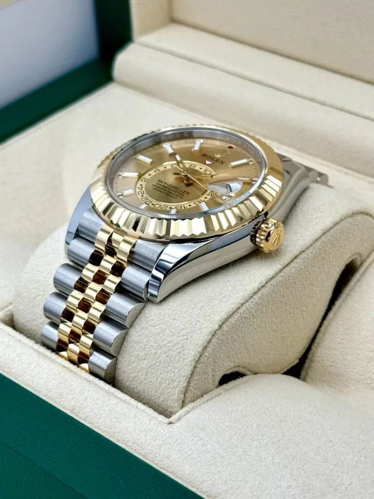 RLX Sky-Dweller 42mm 336933-0001/0002 Two-Tone Yellow Gold Champagne Dial Oyster