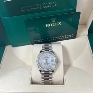 RLX Datejust m278289RBR-0005 31mm Datejust Diamond Bezel MOP Dial