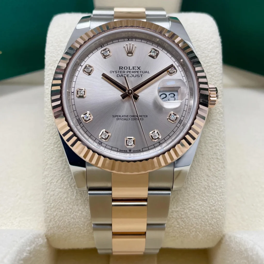 RLX Datejust 41mm 126331 Sundust Diamond Jubilee Steel and Everose Gold Watch