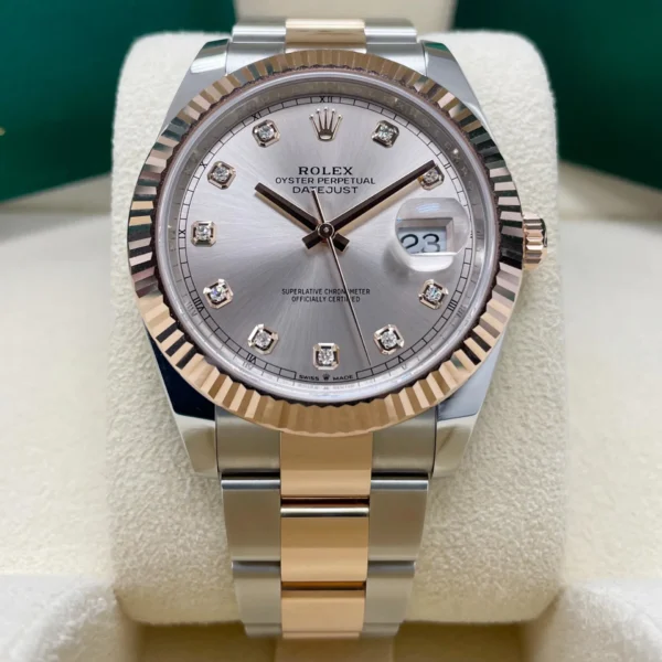 RLX Datejust 41mm 126331 Sundust Diamond Jubilee Steel and Everose Gold Watch
