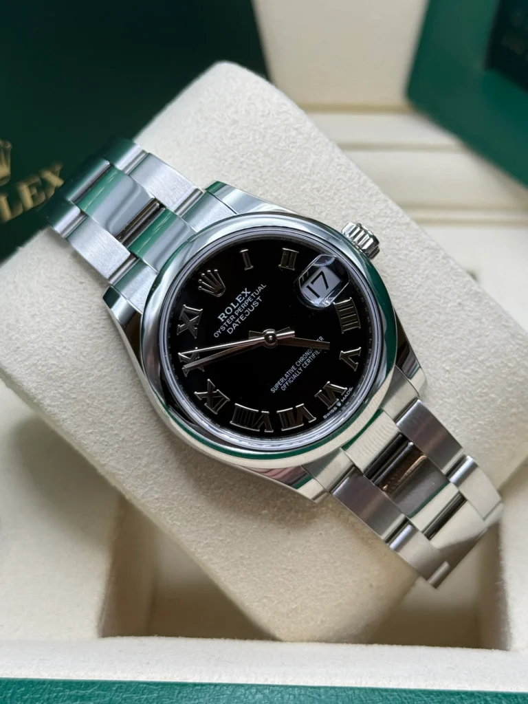 RLX Datejust m278240-0001/0002 31mm Black Roman Domed Bezel Oyster Oystersteel