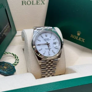 RLX Datejust 41mm White Index Oyster Stainless Steel Men’s Watch - 126334