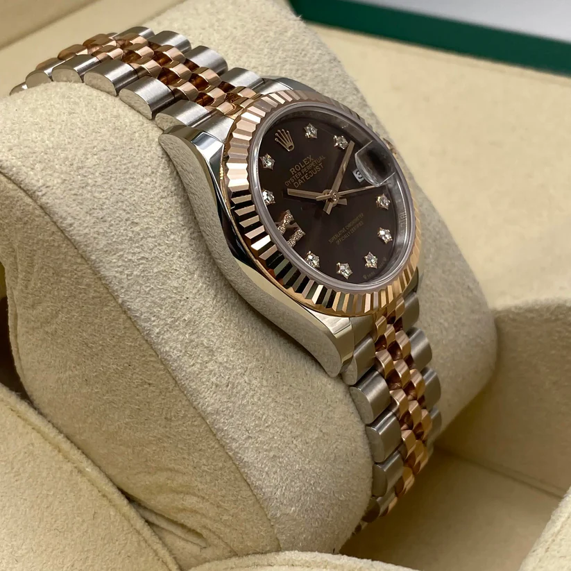 RLX Lady-Datejust 31mm 279171 Chocolate Diamond Set Oyster Stainless Steel and Rose Gold