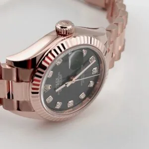 RLX Lady-Datejust 31mm 279175 Green Diamond-Set Dial President Everose Gold