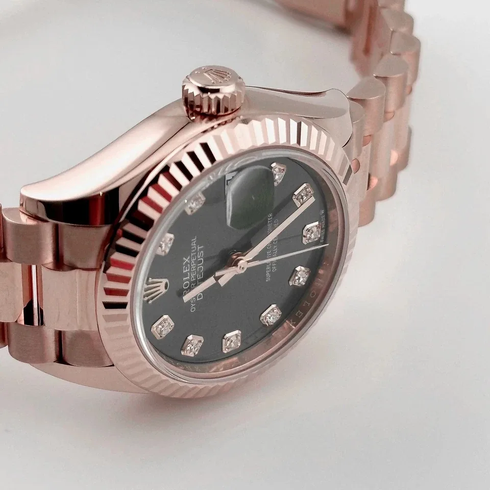 RLX Lady-Datejust 31mm 279175 Green Diamond-Set Dial President Everose Gold