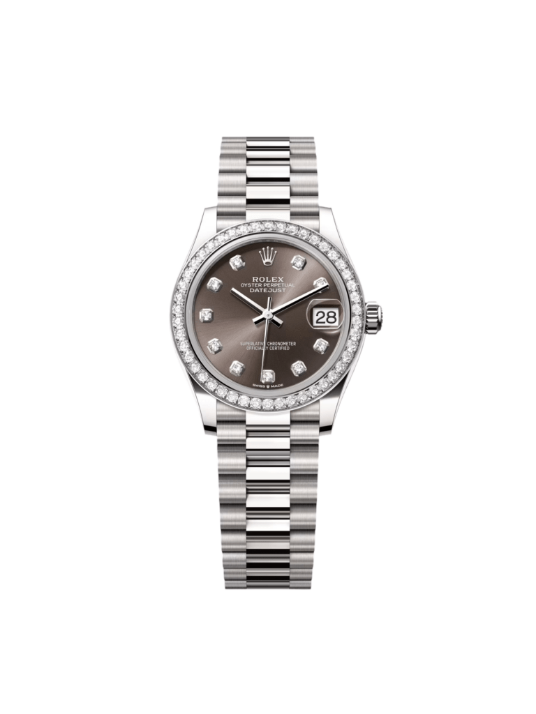 RLX Datejust m278289RBR-0006 Dark Grey Dial White Gold President Watch