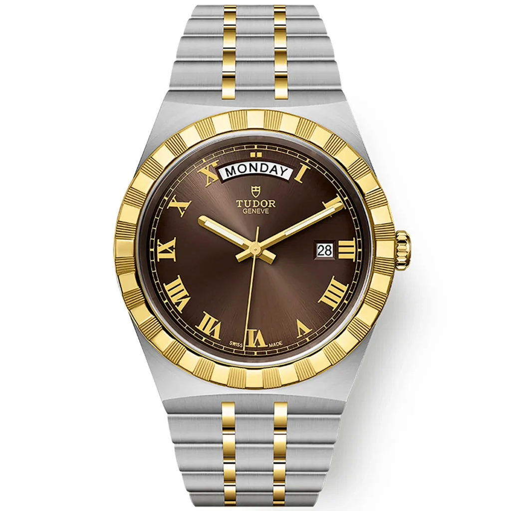 TUDOR Royal Date/Day 41mm S&G Brown Roman Dial Automatic Watch M28603-0007