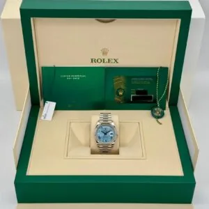 RLX Day-Date "President" 40mm Platinum Ice Blue Roman Dial - 228236