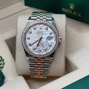 RLX Datejust 36mm 126281 Silver Palm Motif Diamond Dial Oyster Bracelet