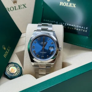 RLX Datejust 41mm 126300 Blue Roman Oyster Stainless Steel Watch