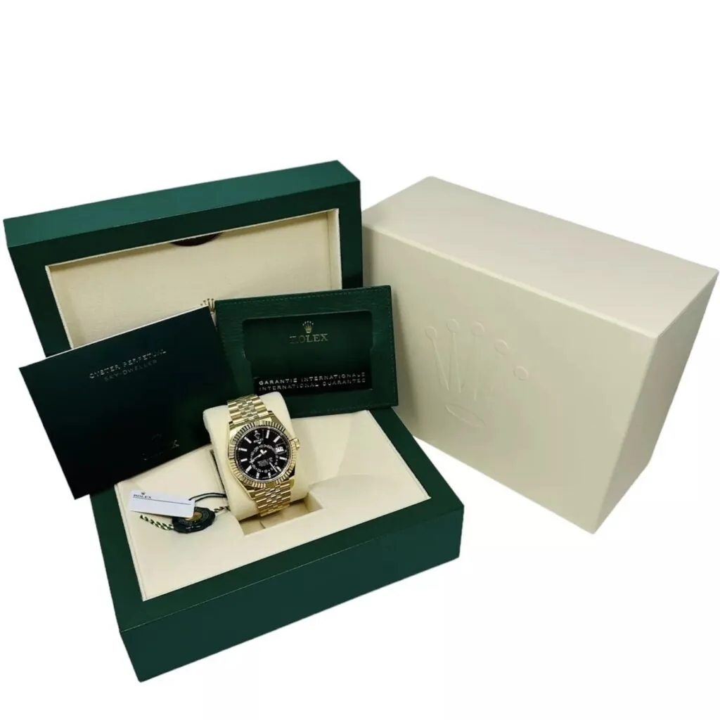 RLX Sky-Dweller 42mm 336938-0002/0005 Yellow Gold Black Dial Oyster