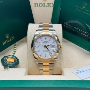 RLX Datejust 41mm 126303 White Index Oyster Steel and Yellow Gold Mens Watch