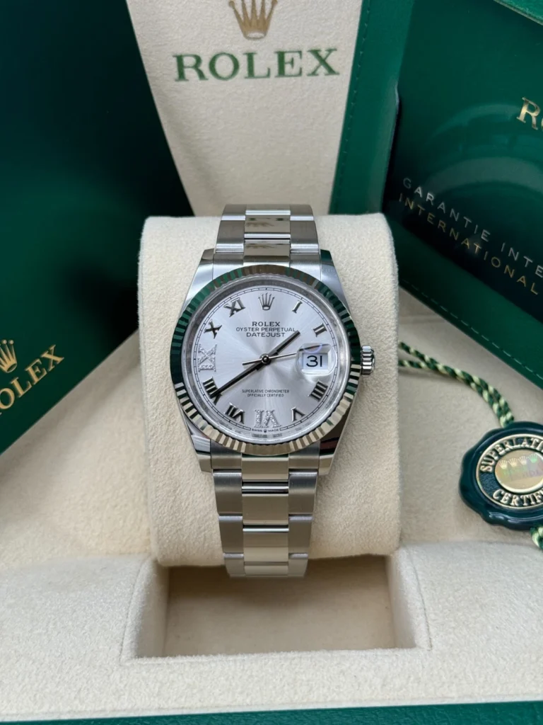 RLX Datejust 36mm 126234 White Roman Dial Oyster Stainless Steel Mens