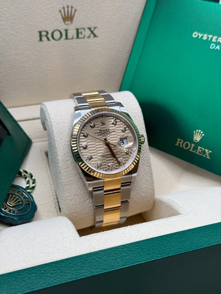 RLX Datejust 36mm 126233 Champagne Fluted Motif Diamond Dial Jubilee Bracelet