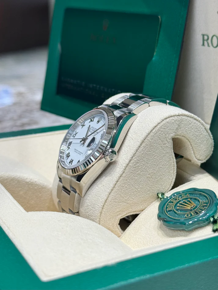 RLX Datejust 36mm 126234 White Roman Dial Oyster Stainless Steel Mens