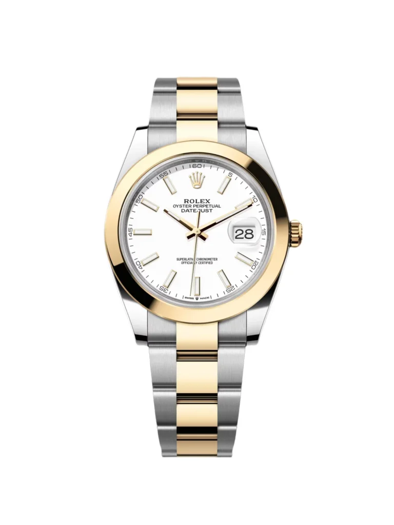 RLX Datejust 41mm 126303 White Index Oyster Steel and Yellow Gold Mens Watch