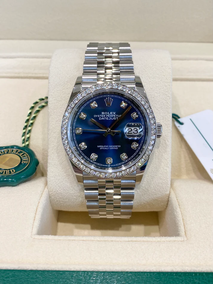 RLX Datejust 36mm 126284 Bright Blue Dial Jubilee Bracelet
