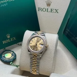 RLX Lady-Datejust 31mm 279383RBR Champagne Dial Yellow Rolesor Oyster Bracelet