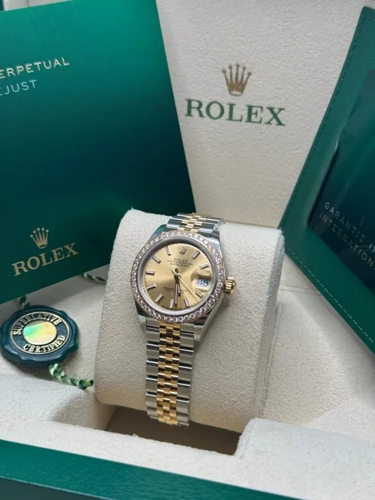RLX Lady-Datejust 31mm 279383RBR Champagne Dial Yellow Rolesor Oyster Bracelet