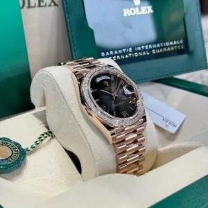 RLX Day-Date 40mm Slate Ombré Dial and Diamond Bezel 228345rbr-0025