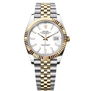 RLX Datejust 41mm 126333 White Index Oyster Steel and Yellow Gold Mens Watch