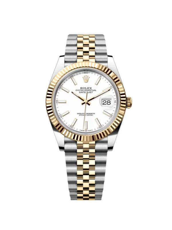 RLX Datejust 41mm 126333 White Index Oyster Steel and Yellow Gold Mens Watch