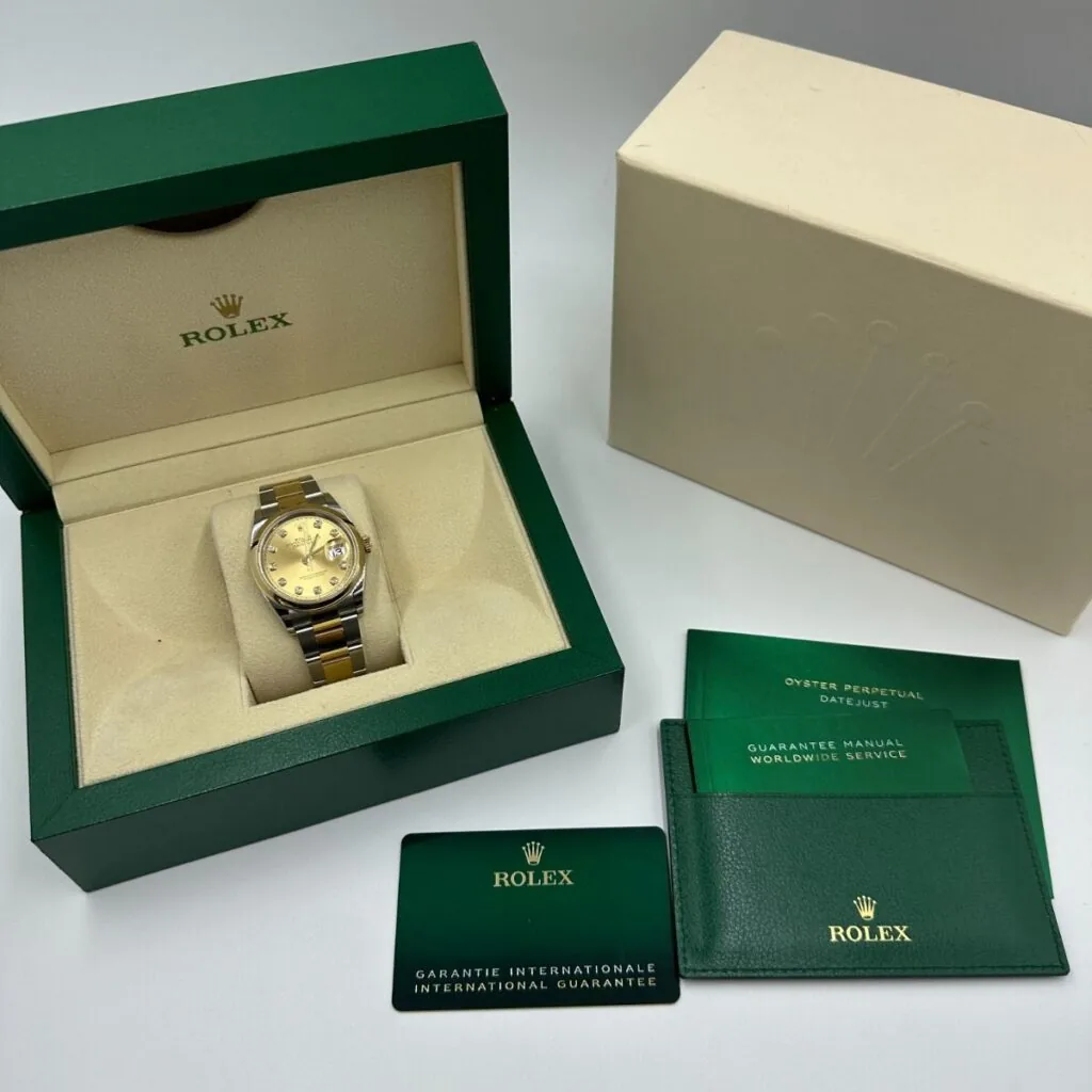 RLX Datejust 36mm 126203 Champagne Set with Diamonds Dial Domed Bezel Oyster Bracelet
