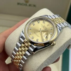 RLX Datejust 36mm 126203 Champagne Set with Diamonds Dial Domed Bezel Oyster Bracelet