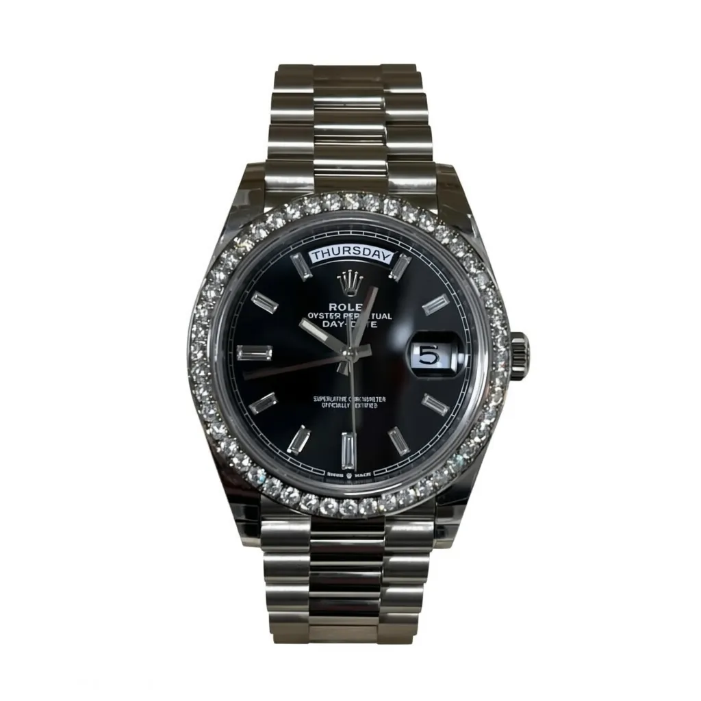 RLX Day-Date 40mm 228349RBR-0003 Bright Black Dial President Bracelet