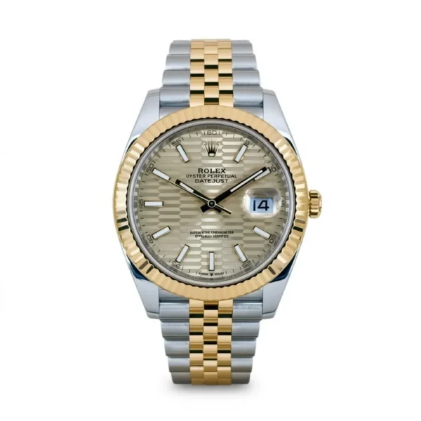 RLX Datejust 41mm Swiss Replica Watch | Two Tone Jubilee Bracele Champagne Fluted Dial Ref 126333