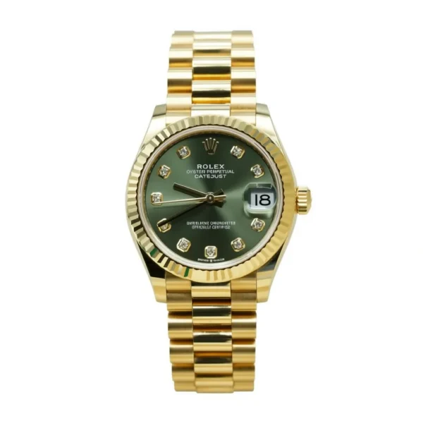 RLX Datejust m278278-0011 Olive Green 31mm Dial President Bracelet Watch