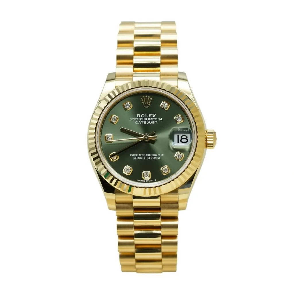 RLX Datejust m278278-0011 Olive Green 31mm Dial President Bracelet Watch