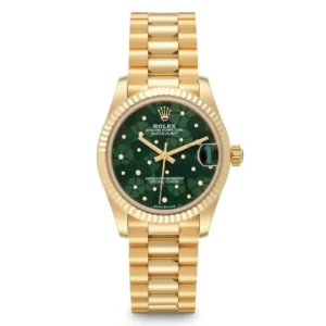 RLX Datejust m278278-0046 Olive Green Floral Motif 31mm President Bracelet Watch