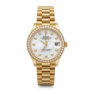RLX Datejust m278288RBR-0006 White Mother-of-Pearl 31mm Dial President Bracelet Watch