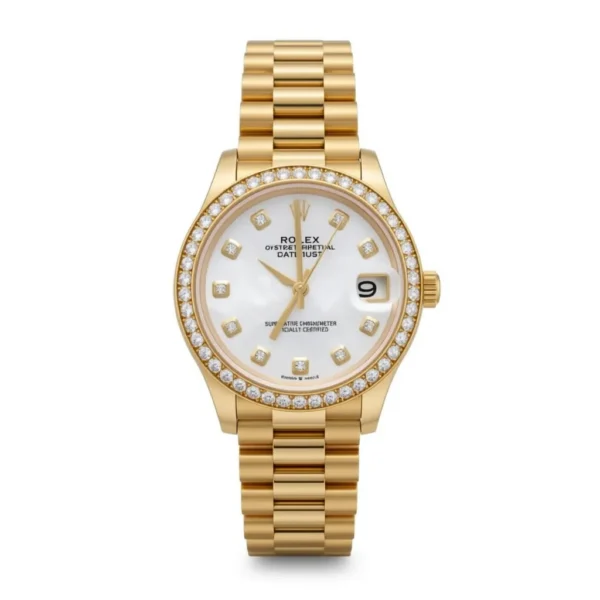 RLX Datejust m278288RBR-0006 White Mother-of-Pearl 31mm Dial President Bracelet Watch
