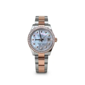 RLX Datejust m278381-0025/0026 Mother-of-Pearl Diamond 31mm Dial Diamond-Set Bezel and Oyster Bracelet Watch